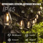 SucceBuy LED Outdoor String Lights 2700K Dimmable Outside Patio Waterproof Hanging Lights for Porch Backyard Garden Balcony 5