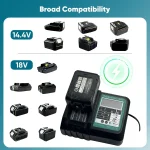 Replacement for Makita 14.4V - 18V Fast Battery Charger DC18RC for Makita Li-ion Battery BL1860 BL1850 3.0 A with LED Display 5