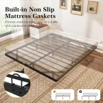Queen Size Floating Bed Frame with Smart LED Lights, Heavy Duty Metal Platform Bed - Easy Assembly, Noise Free 4