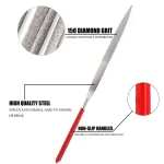 10Pcs Diamond Needle File Set 3x140mm Mini Needle File Kit For Stone Glass Metal Carving Craft Hand Tools Needle File Set 2
