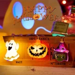 1PC Halloween 10/20 LED Battery Powered String Lights With Ghost Witch Cat Pumpkin Spider Web Skeleton Mummy Pirate Shape Indoor 2