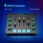 FIFINE Gaming Audio Mixer,Streaming 4-Channel RGB Mixer with XLR Microphone Interface,for Game Voice,Podcast,AmpliGame SC3 4