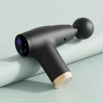 Black 4-Head Mini Fascia Gun Multi-Stage Massage Gun Muscle Relaxation Massage Equipment Portable Vibration Massager 4