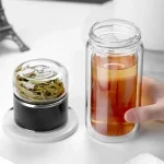 420ML Tea Water Bottle High Borosilicate Glass Double Layer Tea Water Cup Infuser Tumbler Drinkware Water Bottle With Tea Filter 5