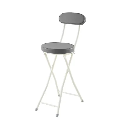 Foldable Chairs Modern Simple Bar Stool Portable Coffee Dining Chairs PU Backrest Fashion Furniture Narrow Space Storage Chairs