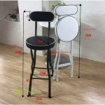 Modern Foldable Bar Stool with Backrest Portable High Chair for Home Cash Register Simple Design Kitchen Counter Height Chair 6