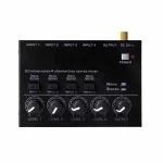 MAX400 Audio Mixer Mini Stereo Mixer Ultralow Noise 4 Channels Mixers Mixing Console DC5V for Electric Guitar Drum Piano 6