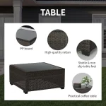 6-Piece Outdoor Patio Sectional Sofa Set with Waterproof Wicker and Thick Cushions 6
