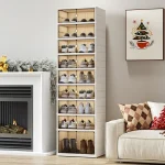 Home dust-proof shoe cabinet, no installation required, foldable transparent folding shoe box, large capacity shoe storage box