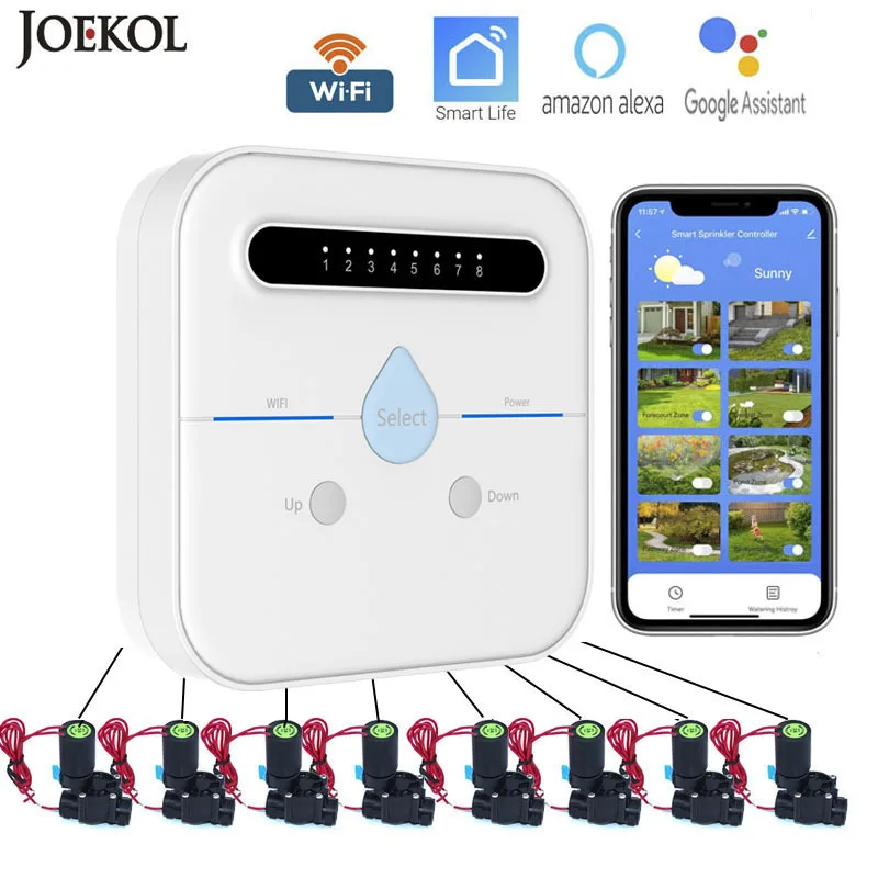 WIFI Smart Garden Irrigation Controller Smart Irrigation Water Solenoid Valve Watering System Garden Irrigation Watering Timer WIFI Smart Garden Irrigation Controller Smart Irrigation Water Solenoid Valve Watering System Garden Irrigation Watering Timer