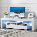 EBELLO 63-Inch Multifunctional TV Cabinet TV Support Shelf Storage Cabinet With Multi-Color Lighting Strip