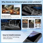 Screen Protector+Portable Carrying Case for R36S Handheld Console Storage Bag & Anti-Scratch Tempered Glass for R36S Accessories 2