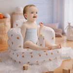 Baby Inflatable Sofa Children Puff Portable Bath Chairs PVC Multifunctional Seat Practice Sitting Bath Stool 5