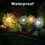 HOMEFISH NEW 200LEDs Solar Fireworks Lights Outdoor Waterproof Garden Lights 8 Lighting Modes with Remote Control Decoration 4