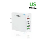 160W Multi Ports USB Type C Charger  Phone Charger Adapter For iPhone Samsung Xiaomi EU/US/UK Plug USB Wall Charger 6