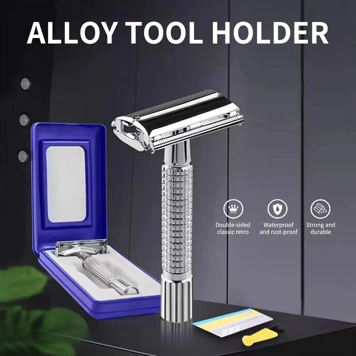 Double Edge Safety Razor for Unisex Safety Razor with a Delicate Box Holder With Blade Professional Barber Styling Accessories Double Edge Safety Razor for Unisex Safety Razor with a Delicate Box Holder With Blade Professional Barber Styling Accessories