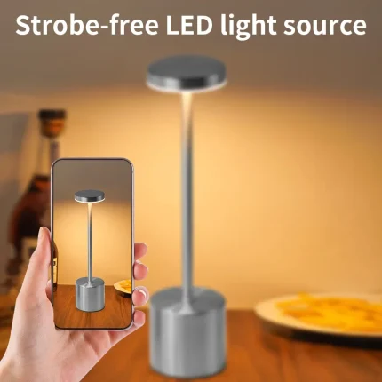 Creative Ambient Light Metal Table Lamp Bar Outdoor Decoration Simple LED Rechargeable Touch Three Colors Bedside Night Light