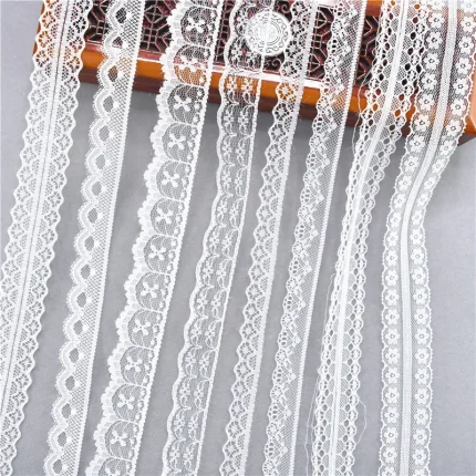 Best Selling 10yards 38kinds Color  White Lace Ribbon Woven Band French African Lace Wedding Fabric DIY Clothing/gift Wrapping