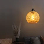 Bamboo Pendant Lamp Hanging Lamp Handmade Rattan Chandelier Fixture Restaurant Dining Room Indoor Lighting AC85-260V 4