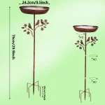 Garden Birdbath Sturdy Iron Outdoor Bird Bath for Outside Vintage Standing Birdbath Bowl for Outdoor Garden Patio Yard 4