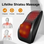 Back Massager Neck Massager with Heat 3D Kneading Massage Pillow for Relax Neck Back Shoulder Legs Gifts for Men Women Mom Dad 2