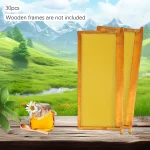 30-Pack Natural Beeswax Hive Foundations Beekeeper's Starter Kit 7.68x16.34" Beekeeping Sheets for Increased Honey Production 2
