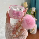 For Airpods Pro3/Pro2/Pro Case Cute Glitter Bowknot Crystal Earphone Protective Cover Pendant For Airpods 4/3/1or2 Earbuds Case 3
