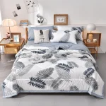 Soft Skin Friendly Summer Quilt Set or Single Quilts Lightweight Breathable Thin Comforter Sets Washable Single Double Blanket 5