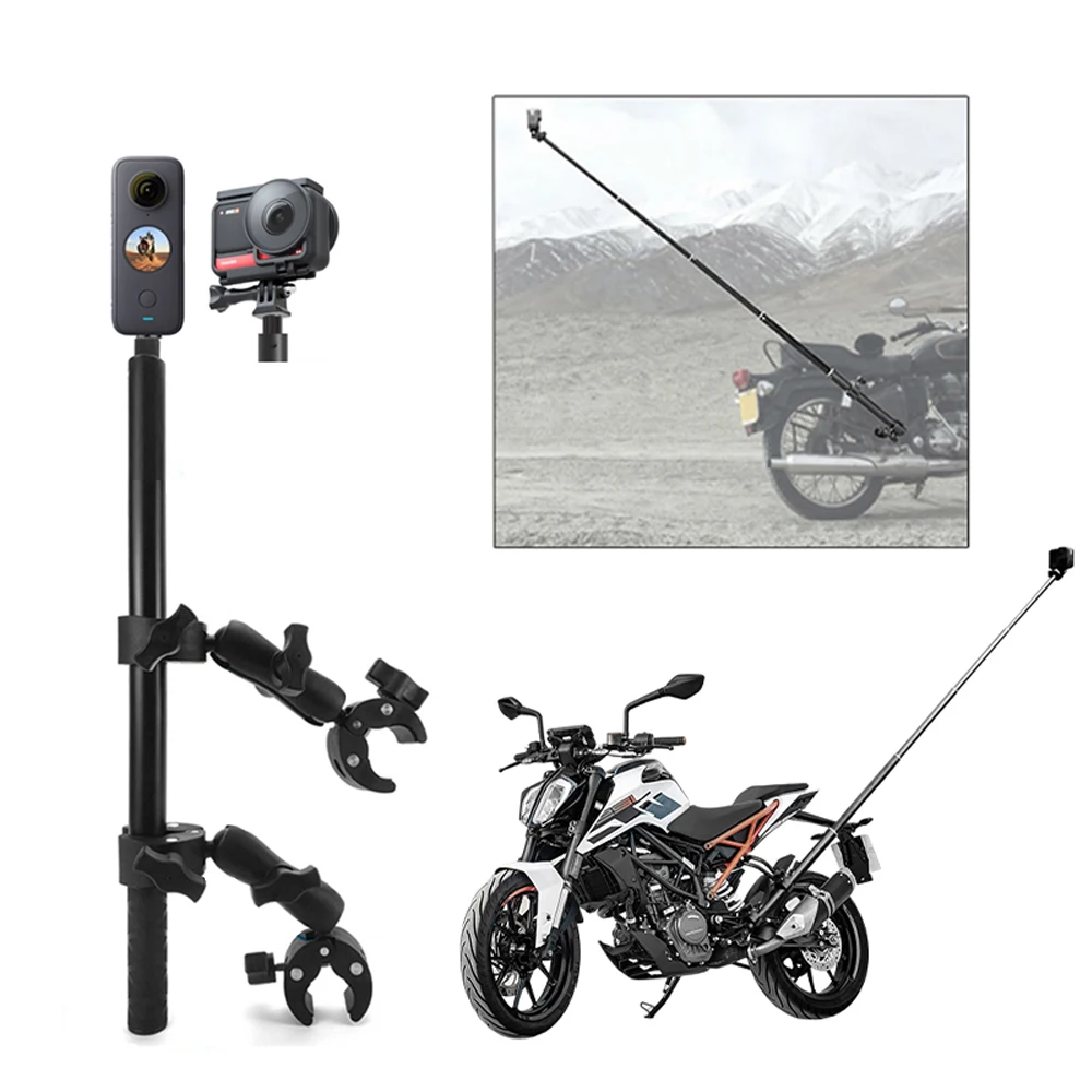 Motorcycle Bike Panoramic Selfie Stick for insta360 One X2 X3 Monopod Handlebar Mount Bracket for GoPro Max Hero 11 Accessories Motorcycle Bike Panoramic Selfie Stick for insta360 One X2 X3 Monopod Handlebar Mount Bracket for GoPro Max Hero 11 Accessories