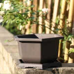 Rectangular Square Flowerpots Imitation Purple Clay Succulent Plants Pots Oval Pots Outdoor Garden Landscape Bonsai Pot Trays 5
