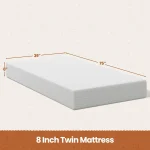 8 Inch Twin Mattress 3 Foam Layer Cooling Gel Memory Foam Mattresses Green Tea for Fresher Sleep Medium Firm CertiPUR-US Certifi 2