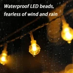 3m Waterproof LED Bubble Ball String Lights (118.11in) - Warm White Crystal Globe Fairy Lights, Weather-Resistant for Garden 5