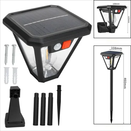 Solar Motion Sensor Light Outdoor LED Waterproof Lawn Street Garden Villa Porch Wall Mounted and Plug-in Dual-Purpose Camping