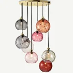 Modern Glass Chandelier Nordic Lustre Led Pendant Light for Living Room Restaurant Classical Colorful Glass Hanging Lamp Fixture 2
