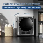 Portable Clothes Dryer for Apartment 10lbs Compact Electric Laundry Dryer with Stainless Steel Tub 1.5 cu.ft Suitable for A 2