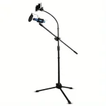 Tripod Boom Microphone Stand With Mic Clip Cell Phone And Microphone Not Included Collapsible And Lightweight,  Arms Adjustable 2