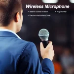 Wireless Microphone UHF Fixed Frequency 2 Channels Handheld Mic Micphone For Party Karaoke Professional Church Show Meeting 5
