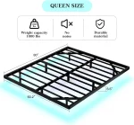 Queen Size Floating Bed Frame with Smart LED Lights, Heavy Duty Metal Platform Bed - Easy Assembly, Noise Free 2
