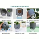5/10Pcs Self Watering Plastic Flower Pot Double Layer Hydroponics Plants Bonsai Pot Vases Succulent Potted Home Office Decor 6