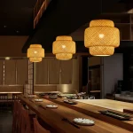 Bamboo Lantern 30cm Pendant Lamp Natural Rattan Wicker E27 LED Chandeliers Hand-Woven Lampshades Lighting Fixture Hanging Light 2