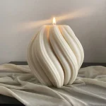 Geometric Wave Aromatherapy Candle Silicone Mold Twisted Spiral Abstract Craft Plaster Resin Mould Candle Making Supplies 2