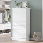 White Tall 8-Drawer Bedroom Dresser 59.6" Modern Wood Closet Organizer Storage Cabinet Large Vertical Hallway, Customized