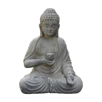 Resin Solar Buddha Statue Sculpture Garden Decor Light Zen Asian Japanese Garden Decoration Outdoor Front Porch Patio Yard Home 5