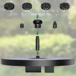 1W/1.5W/2.5W Outdoor Solar Fountain Suitable for Garden Pond Solar Fountain Pump Kit with 6 Nozzles for Garden Decoration 5