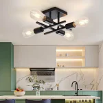 Modern Nordic 4-light ceiling light, E27 bulb base, living room, bedroom, study pendant light (without bulb) 5