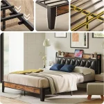 ANCTOR Bed Frames, Twin Queen CaliforniaKing Size Storage Headboard Outlets Easy Install Sturdy Stable, No Noise No Box Springs 5