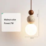Cream Style Pendant Lamp Bedroom Bedside Led Chandelier Stone Wood Light Designer Bauhaus Medieval Restaurant Bar Small Lights 2
