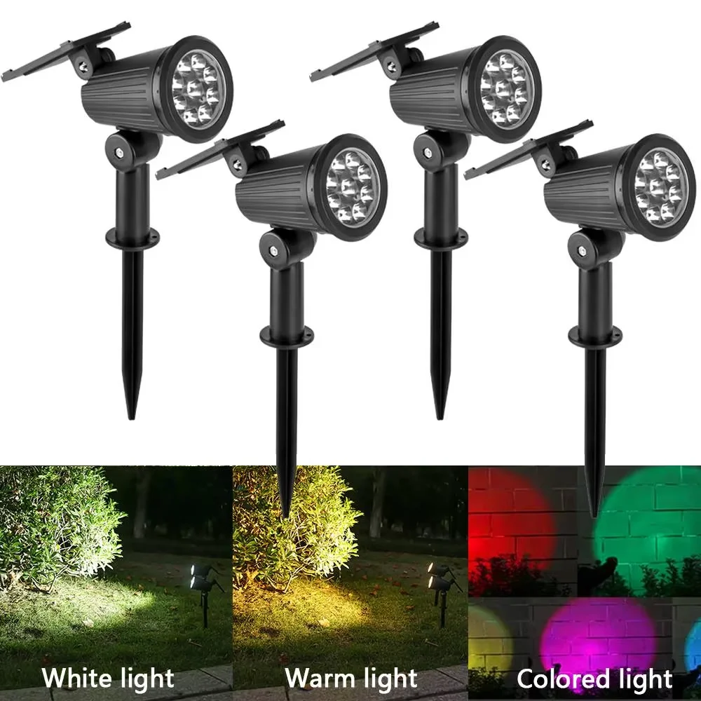 Solar LED Spotlight for Outdoor Garden Landscape Lighting Waterproof Solar Powered Spot Lights for Garden Lawn Yard Walkway Solar LED Spotlight for Outdoor Garden Landscape Lighting Waterproof Solar Powered Spot Lights for Garden Lawn Yard Walkway
