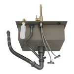 Gold Kitchen Sink,Rectangular Sink Single Bowl Sink with Draining Basket&Gold Soap Dispenser&Gold Faucet 60*45CM 6