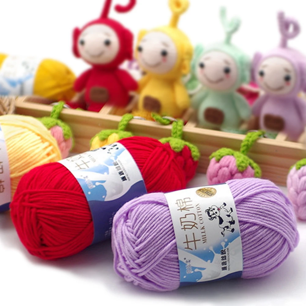 50Gram/Set Milk Cotton Yarn Crochet Line High-quality 5 Strand Milk Fiber Soft Warm Wool DIY Baby Sweater Hand Knitting Scarf 50Gram/Set Milk Cotton Yarn Crochet Line High-quality 5 Strand Milk Fiber Soft Warm Wool DIY Baby Sweater Hand Knitting Scarf